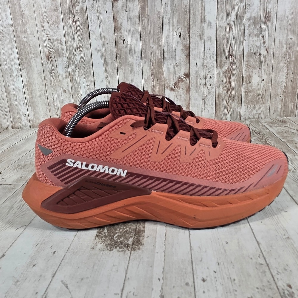 Salomon DRX Defy Grvl Womens 10 Running Shoes Pink Burgundy L475643 Trail Gravel